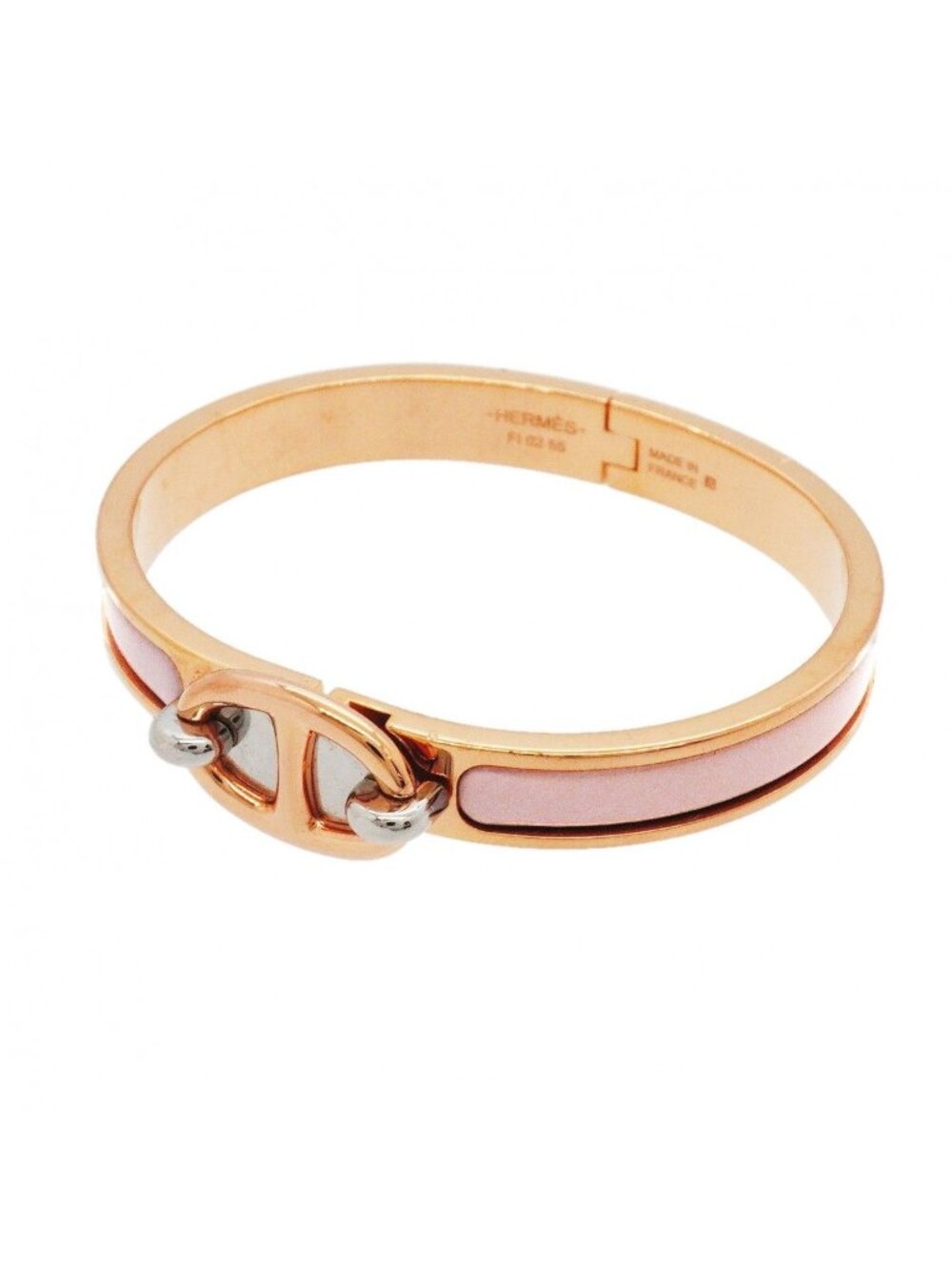 Hermes Bangle Chaine D'ancre Mini Click Gold Plated Pink Bracelet